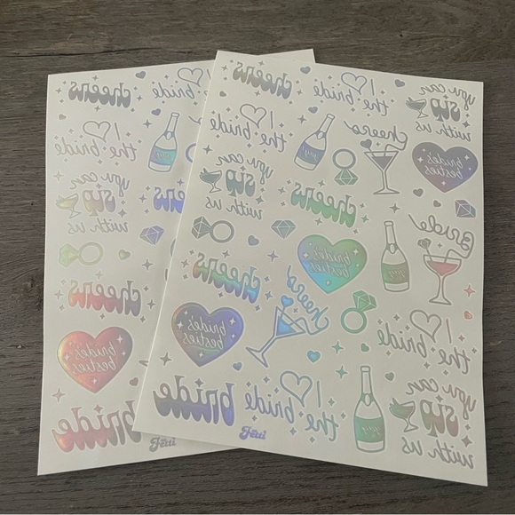 Bachelorette Holographic Temporary Tattoos - Picture 1 of 3